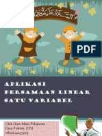 Aplikasi Persamaan Linear Satu Variabel PDF