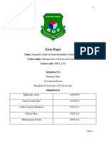 Securities Trade in Financial Market of Bangladesh