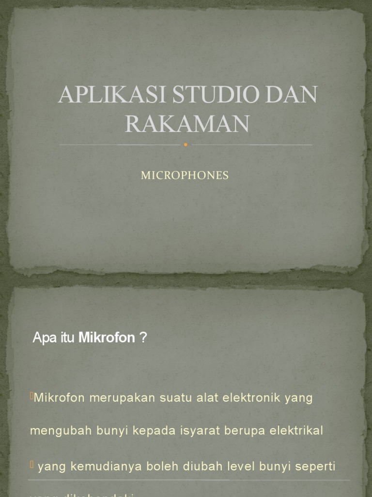 Jenis-Jenis Mikrofon dan Aplikasinya | PDF