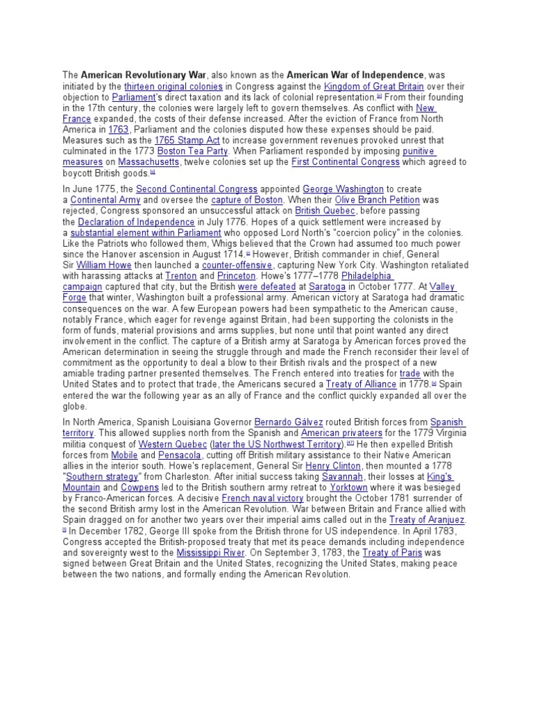 American Revolutionary War | PDF | American Revolutionary War | Kingdom ...