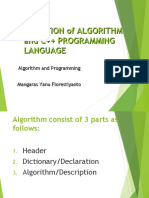 Notation of Algorithm and C++ Programming Language