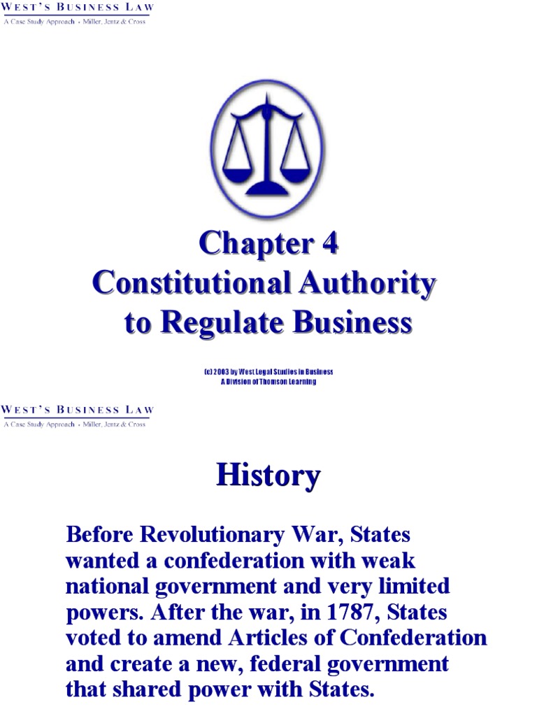 Constitutional Authority To Regulate Business | PDF | Commerce Clause ...