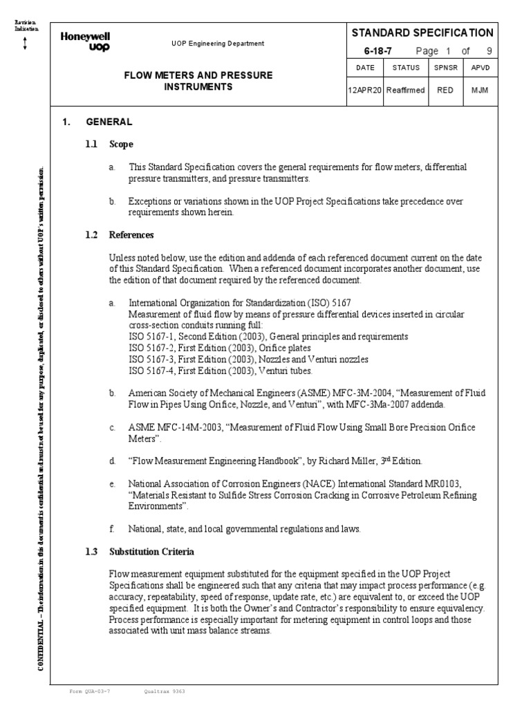 Flow Measurement Standards and Guidelines | PDF | Flow Measurement ...