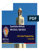 Quantitative Methods MM ZG515 / QM ZG515: L10: Linear Programming