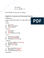 English For Academic and Professional Purposes: Activity No 1