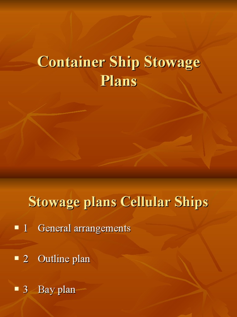 Container Ship Stowage Plans Guide | PDF