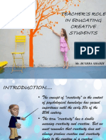 Teacher's Role in Educating Creative Students
