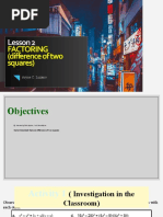 3-A. Factoring The Difference of Two Squares