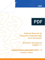 Lineamientos Generales Lectura Crítica SABER 11 2014 - 2 PDF