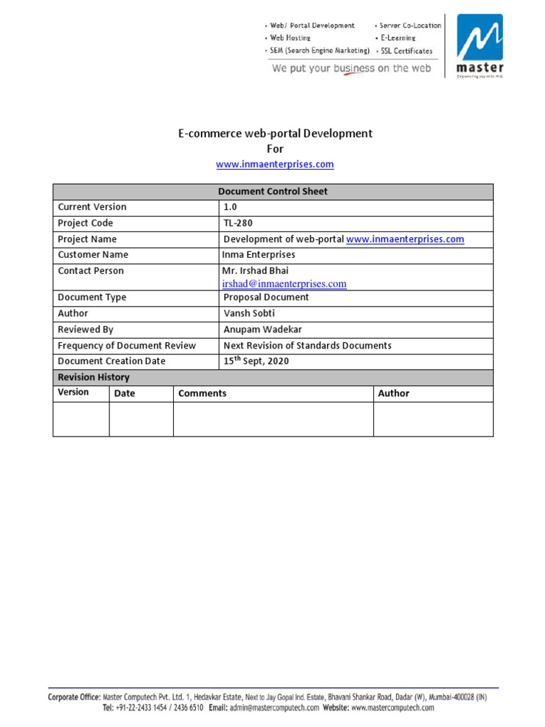 E-commerce Portal Development Proposal | PDF | Websites | Ajax ...