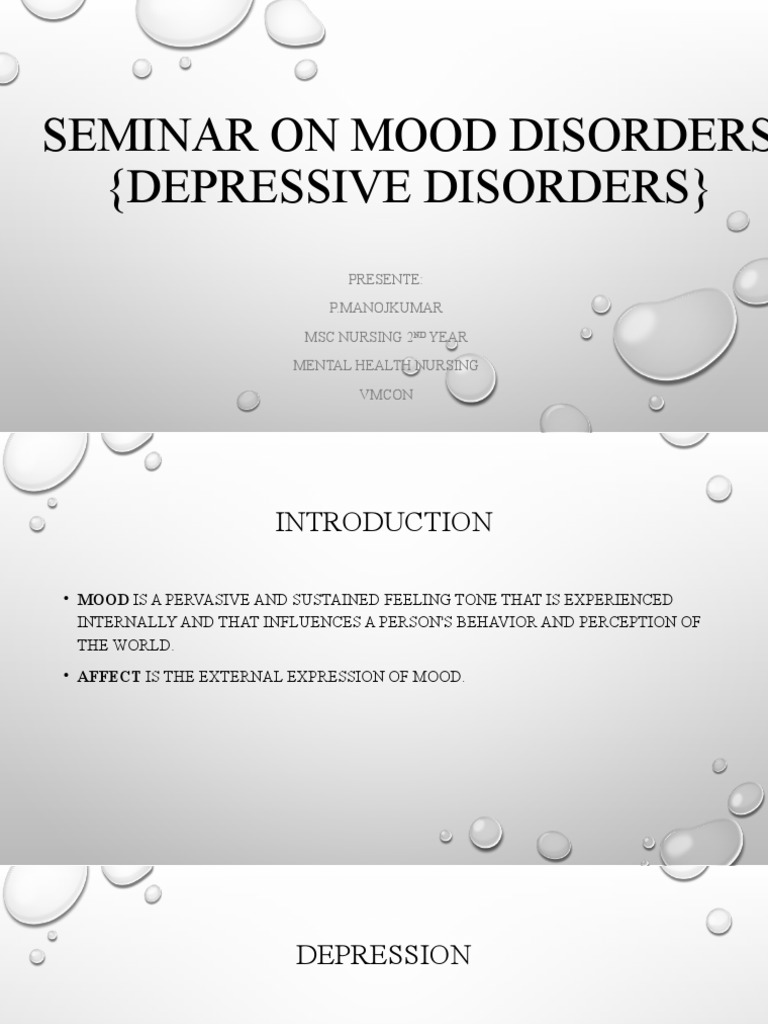 Seminar On Depressive Disorder | PDF | Major Depressive Disorder | Mood ...