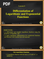 Lesson 06-Differentiation of Logarithmic and Exponential Functions Functions