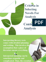 Criteria and Content Analysis