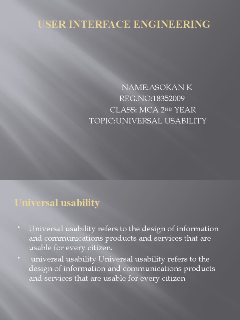 Universal Usability in Interface Design | PDF | Business