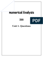 Numerical Analysis: Unit 1-Questions