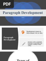 Paragraph Development: Group 1