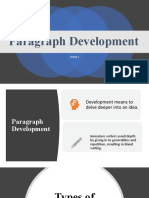Paragraph Development: Group 1
