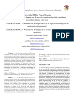 Informe Laboratorios Robótica 2.1-2.2-2.3 Cinemática Directa e Inversa y Generación de Trayectorias de Un Manipulador