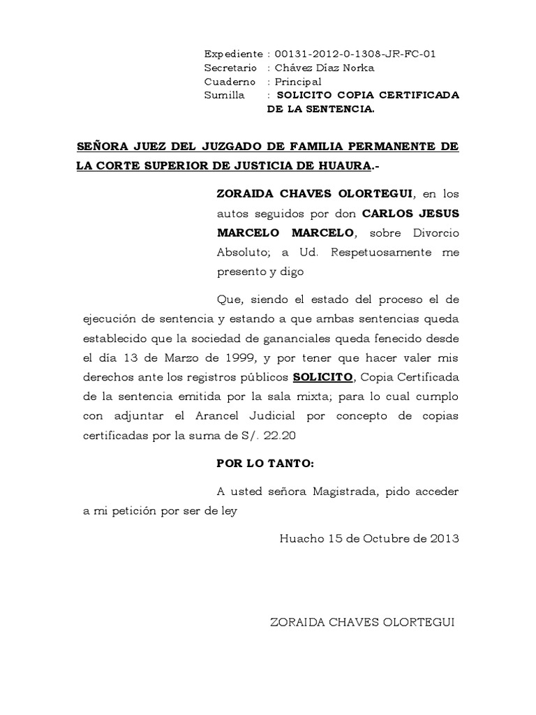 Copia Certificada de Sentencia | PDF