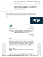 Children With Learning Difficulties and Conditions of School Inclusion - A Brief Report and A Constant Challenge of Inclusive Education