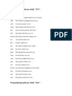 Prepositional Phrase With "TO": Verbs Examples