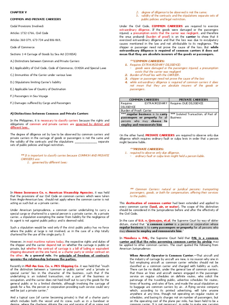 Extraordinary Diligence Presumption Exists That The Carrier Was