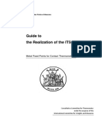 Guide To The Realization of The ITS-90: Metal Fixed Points For Contact Thermometry