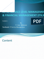 Apply Service Level Management & Financial Management (Itil3)