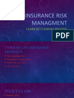Insurance Risk Managment: Claim Settlement Process