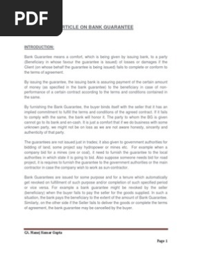 Article-16- Bank Guarantee