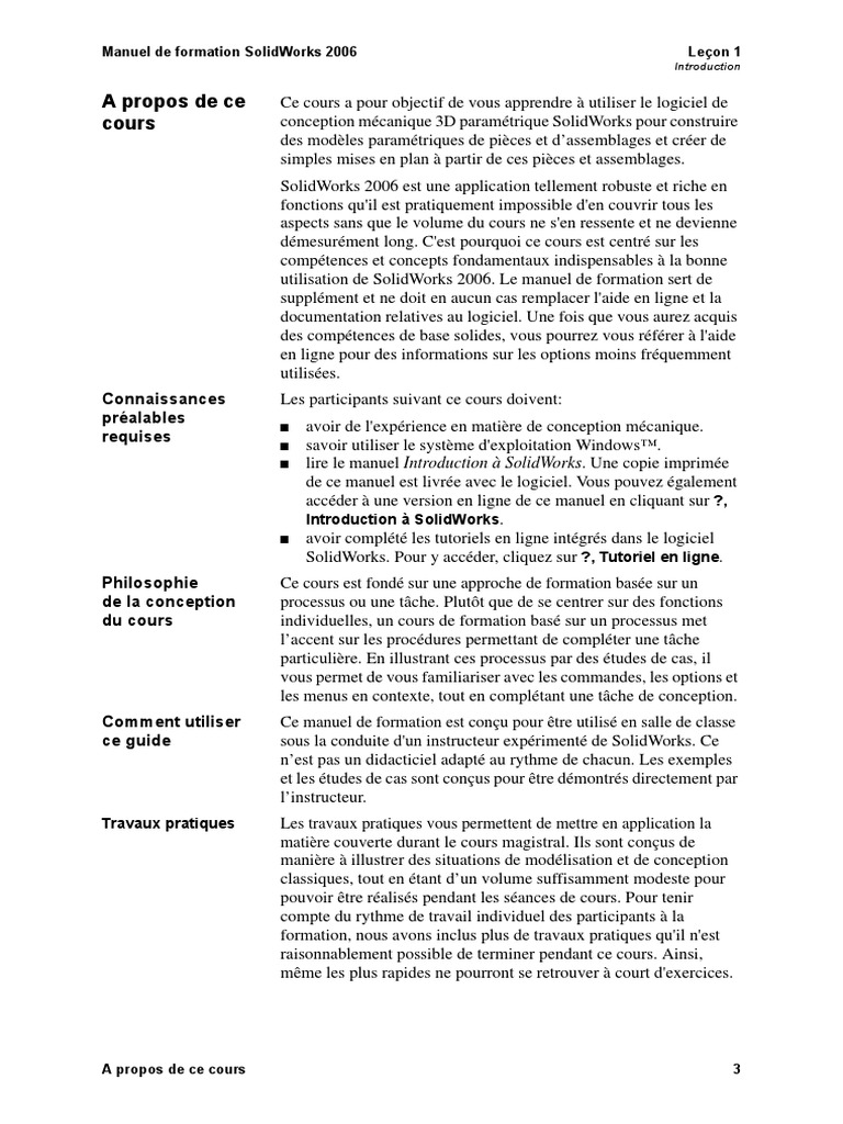 Introduction À SolidWorks PDF | PDF | Interface graphique | Fichier ...