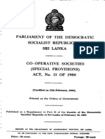 Act 11 of 1980 Sri Lanka Cooperative Societies Act