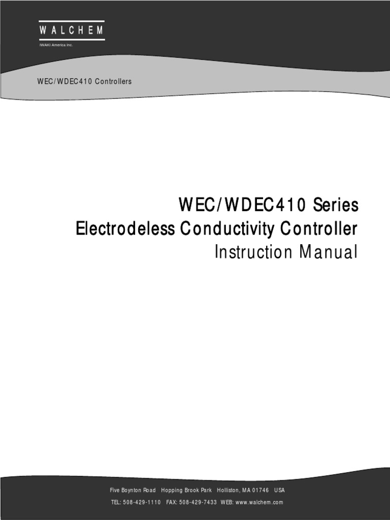 WEC/WDEC410 Series Electrodeless Conductivity Controller Instruction ...