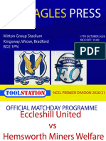 Eccleshill United Vs Hemsworth Miners Welfare