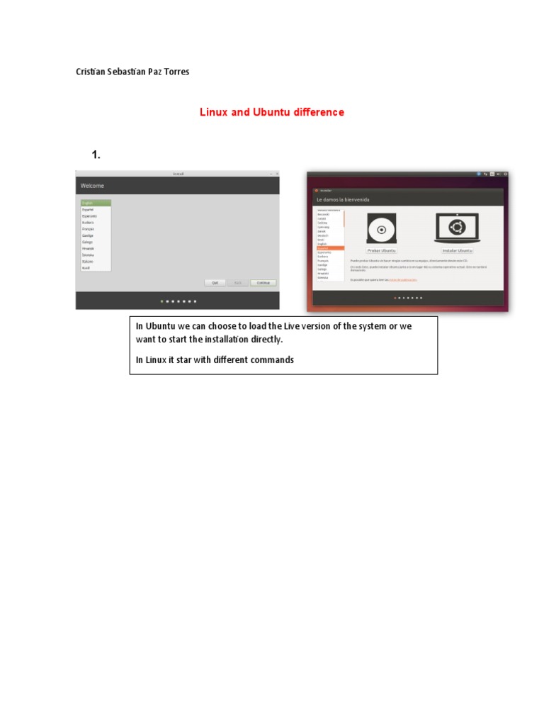 Differences Between Linux and Ubuntu | PDF