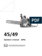 Operator S Manual (EPA) : Please Read These Instructions Carefully and Make Sure You Understand Them Before Using The Saw