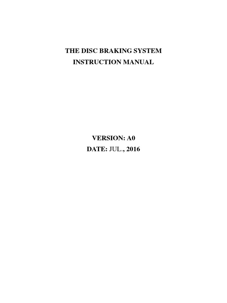 Disc Braking System Manual A0 | PDF | Brake | Nut (Hardware)