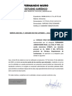 Fernando Muro Estudio Jurídico: Señor Juez Del 2° Juzgado de Paz Letrado - (Antes Comisaria Jlo)