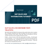 Sap Sales and Distribution Training
