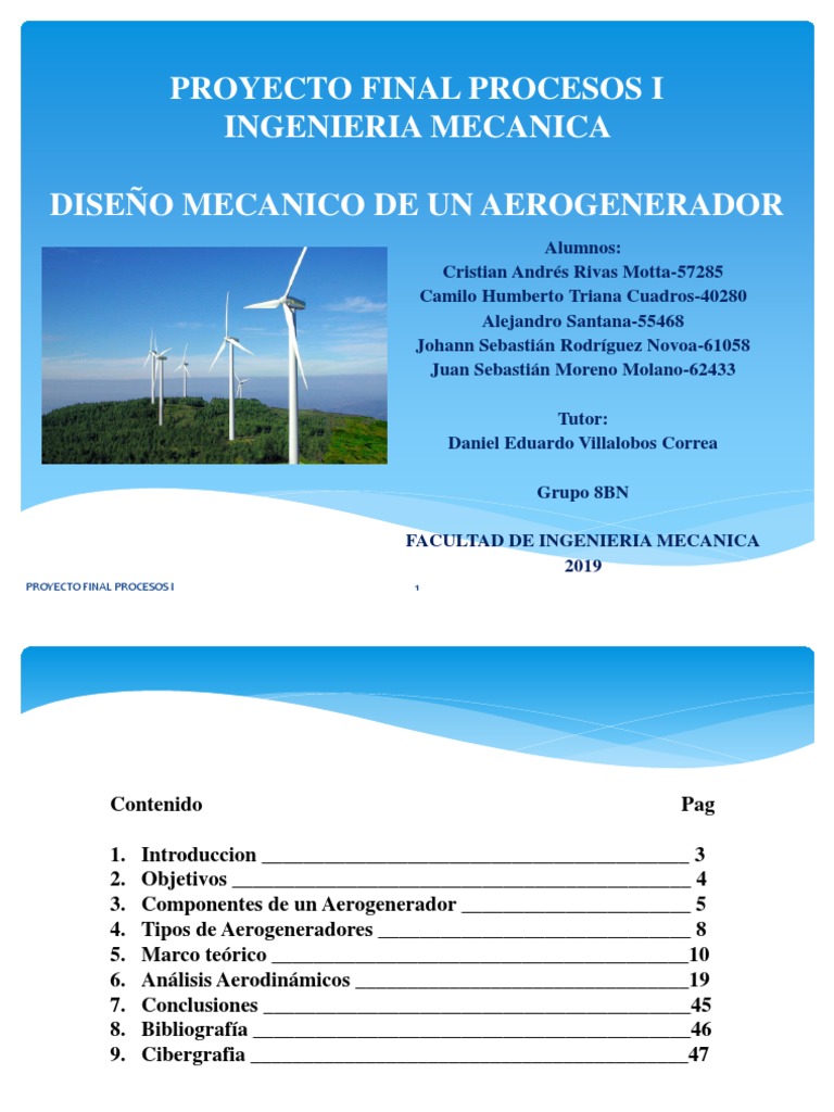Diseño de Aerogenerador Eólico | PDF | Turbina eólica | Energía eólica