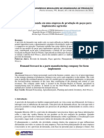 Previsão de Demanda em Uma Empresa de Produção de Peças para Implementos Agrícolas