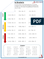 Expanding Double Brackets MSC Worksheet PDF