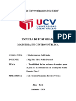 Factibilidad de Las Acciones de Mejora para El Plan de Modernización en El Hospital Santa Rosa de Piura