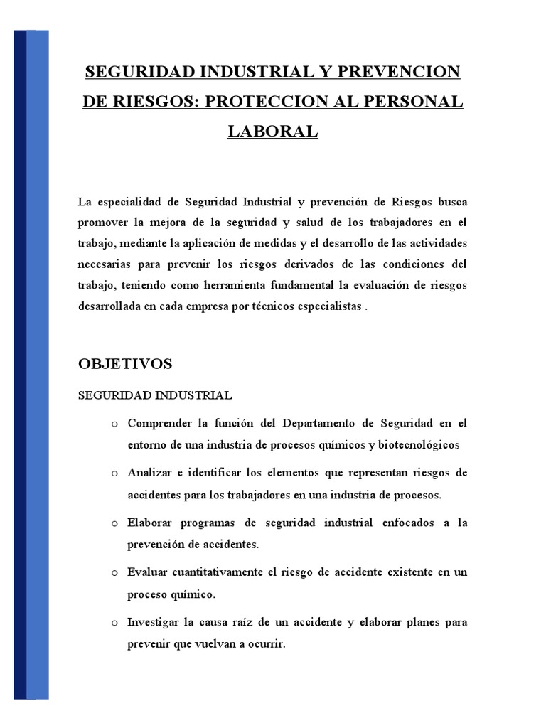 Seguridad Industrial y Prevención de Riesgos | PDF | Tecnología