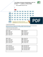 INGLÉS Tema Numeros Del 50 Al 100 Semana DEL 12 AL 30 de OCT