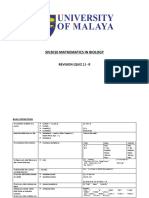 Siv2010 Mathematics in Biology: Revision (Quiz 1) - R