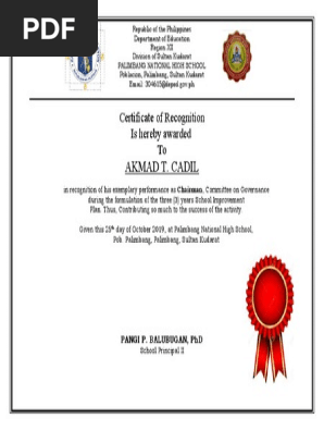 Certificate of Recognition