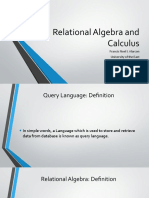 Relational Algebra and Calculus