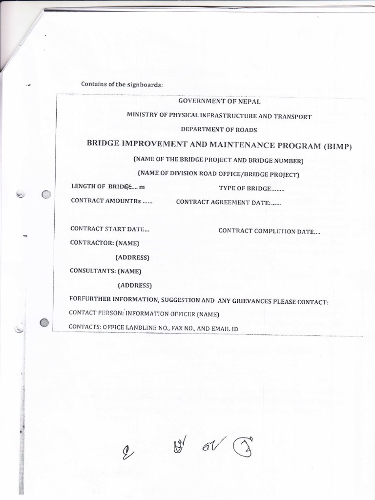 Bridge Improvement Contract Details | PDF | Technology & Engineering