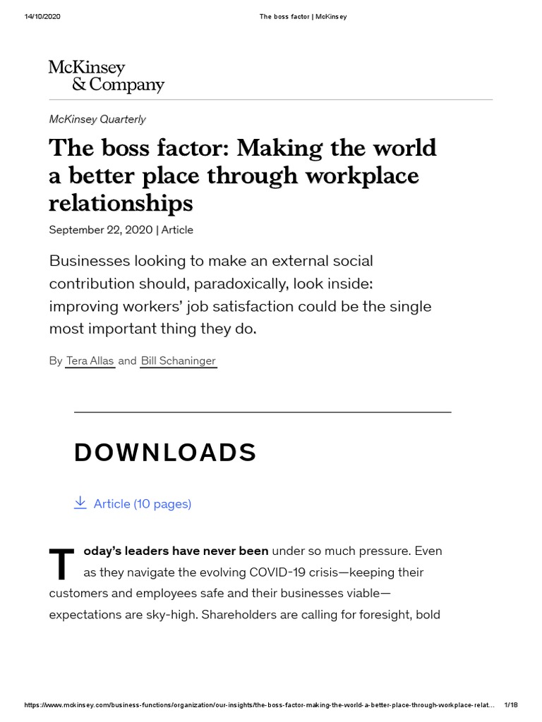 The Boss Factor McKinsey PDF